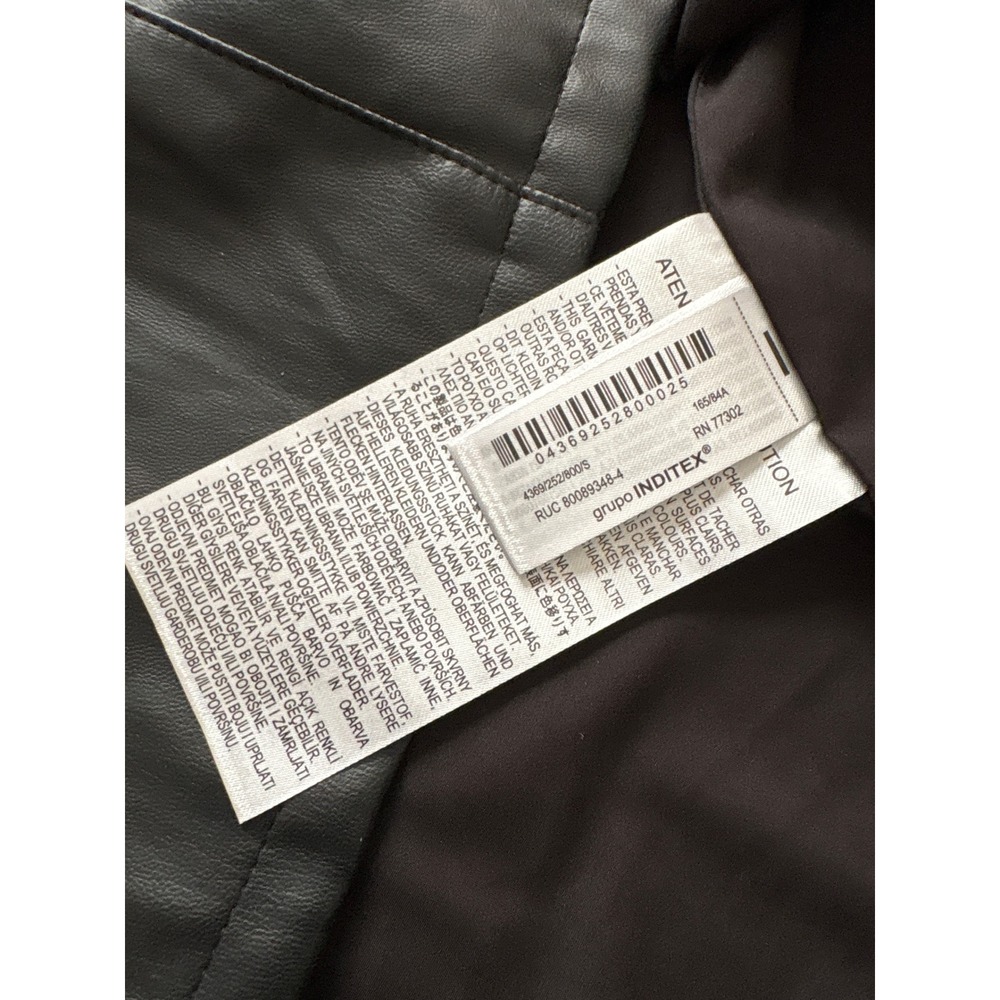 ZARA Black Faux Leather Sleeveless Midi Dress Size S New with‎ Tags - Picture 7 of 7